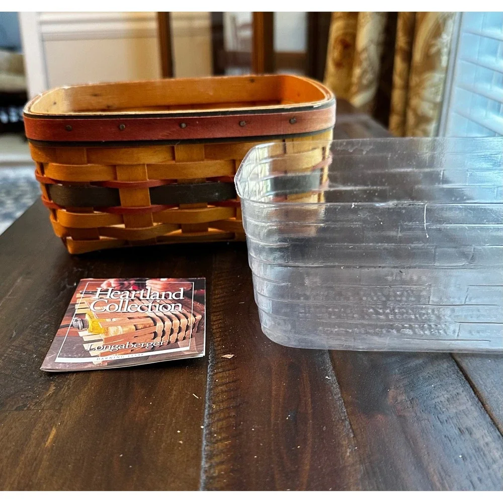 Longaberger Heartland Collection Rectangular Basket w/ Liner 1996 USA Handwoven